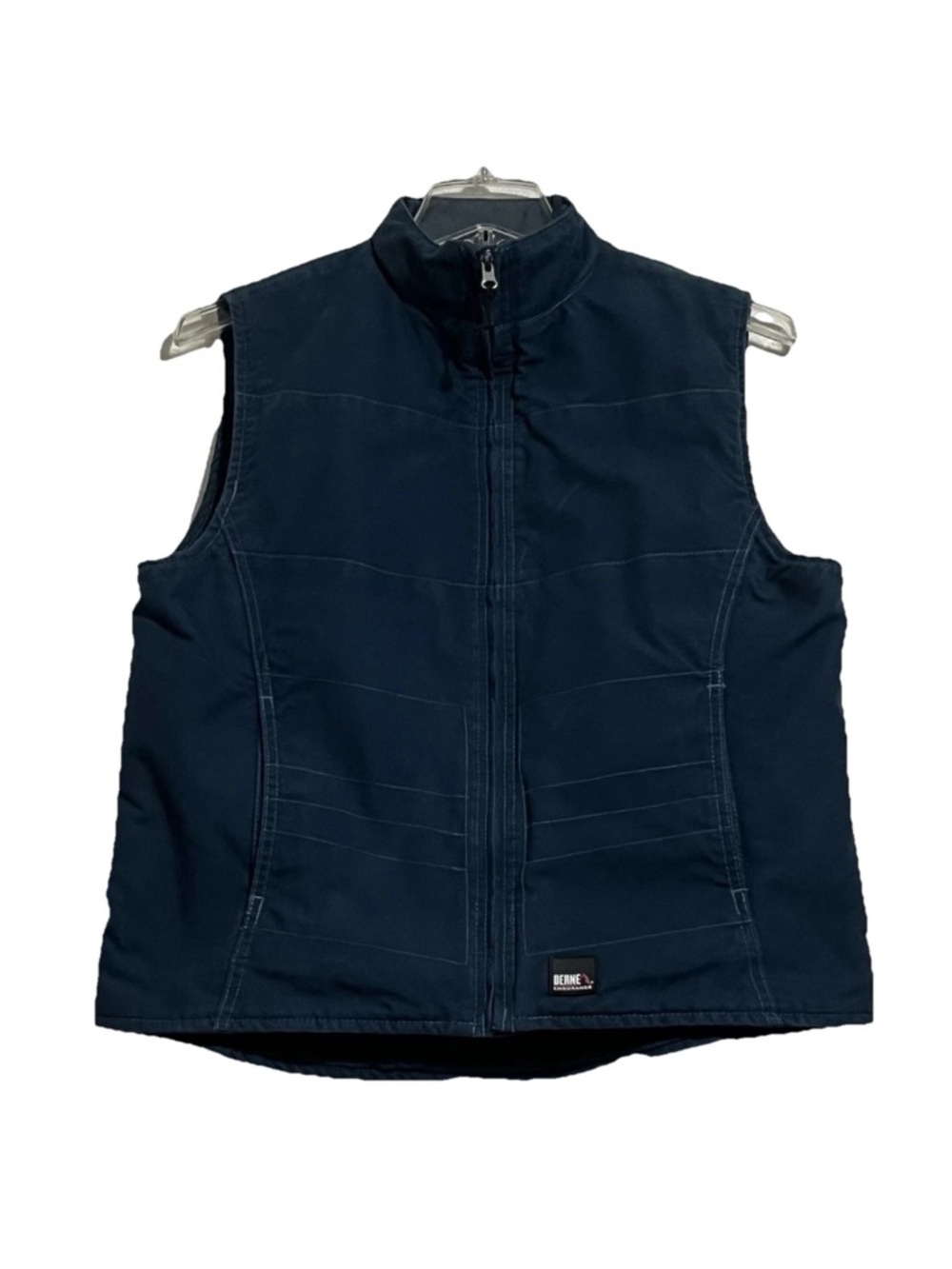 Berne Endurance VTG Quilted Canvas Vest Barn Style Workwear Utility Blue Large